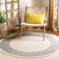 Safavieh Courtyard Collection Trina Bordered Indoor/Outdoor Round Area Rug