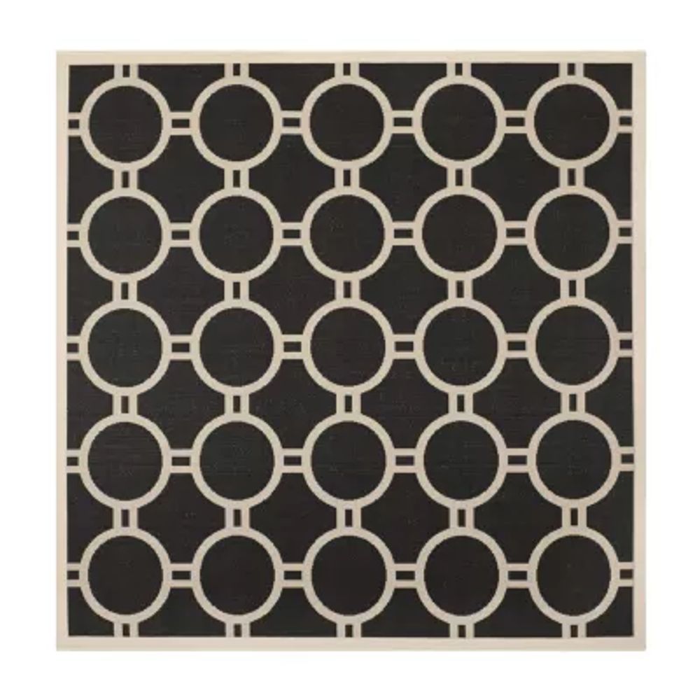 Safavieh Courtyard Collection Shag Geometric Indoor/Outdoor Square Area Rug