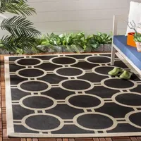 Safavieh Courtyard Collection Shag Geometric Indoor/Outdoor Square Area Rug