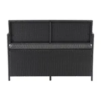 Parksville Resin Wicker Storage Patio Bench