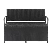 Parksville Resin Wicker Storage Patio Bench