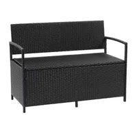 Parksville Resin Wicker Storage Patio Bench