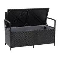 Parksville Resin Wicker Storage Patio Bench