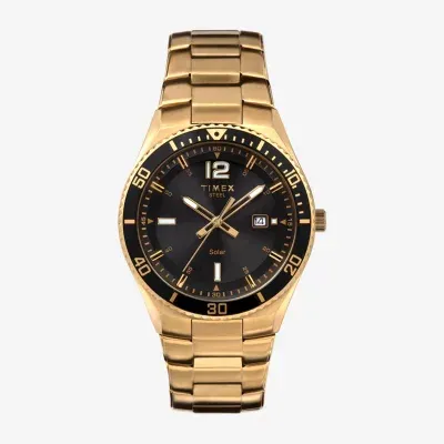 Timex Mens Solar Premium Gold Tone Stainless Steel Bracelet Watch Tw2v53900ji