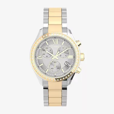 Timex Women's Standard Chronograph Two Tone Bracelet Watch Tw2v57700ji