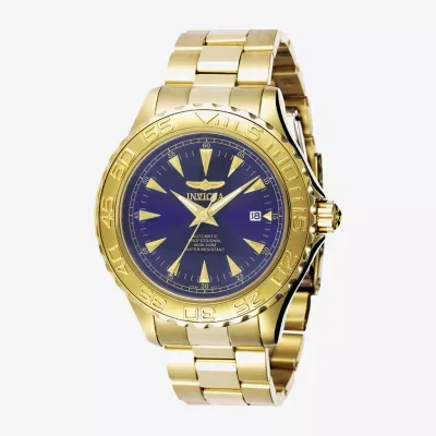 Invicta Mens Automatic Gold Tone Stainless Steel Bracelet Watch