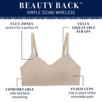 VANITY FAIR BEAUTY BACK SIMPLE SIZING WIRELESS BRA- 72118