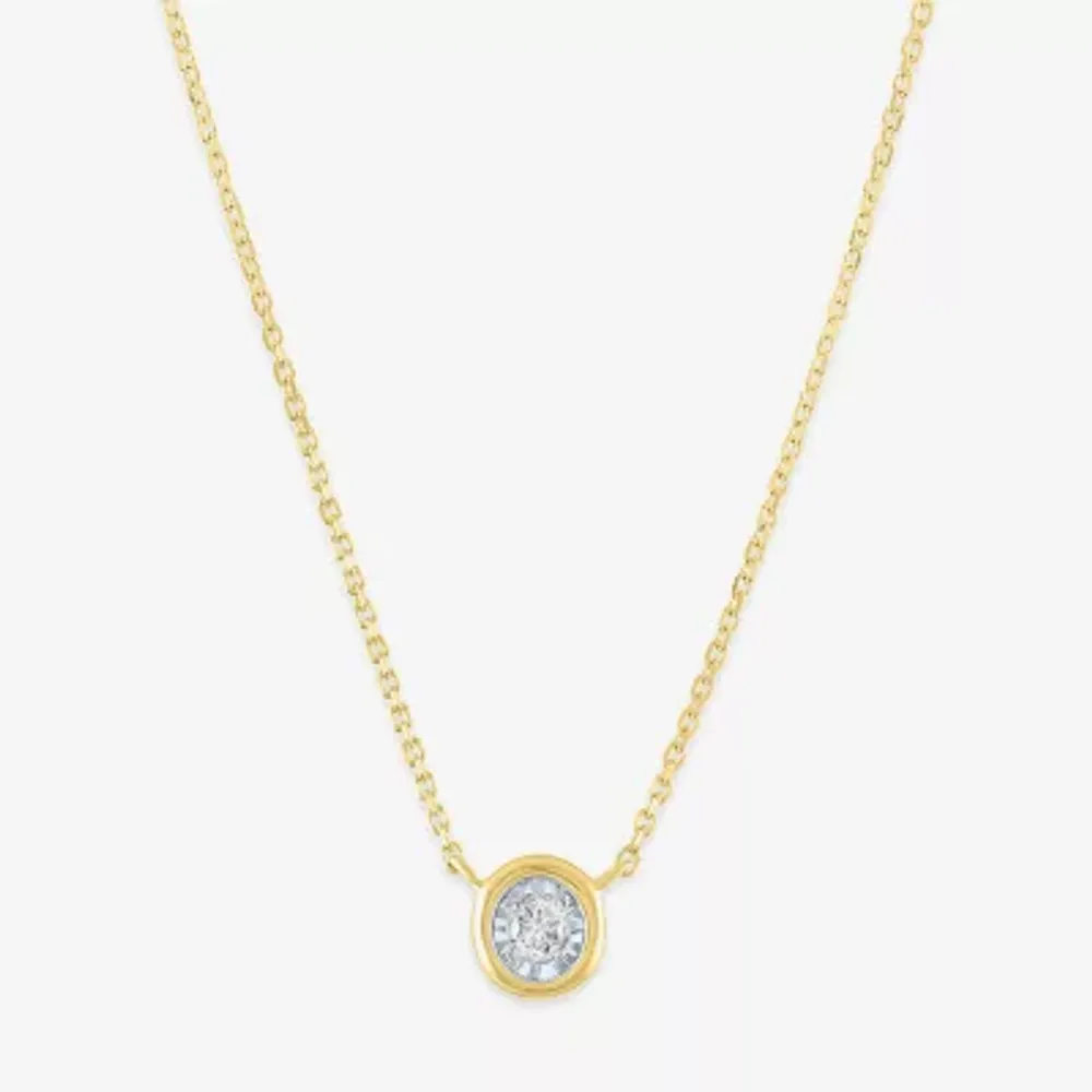 (G-H / Si2-I1) Womens Diamond Accent Lab Grown White Diamond 10K Gold 18 Inch Pendant Necklace
