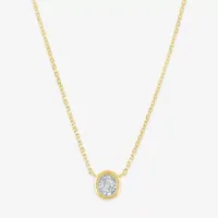 (G-H / Si2-I1) Womens Diamond Accent Lab Grown White Diamond 10K Gold Pendant Necklace