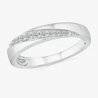 5.20mm Unisex Adult 1/ CT. T.W. Natural White Diamond 10K White Gold Round Side Stone Wedding Ring Sets