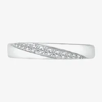 5.20mm Unisex Adult 1/ CT. T.W. Natural White Diamond 10K White Gold Round Side Stone Wedding Ring Sets