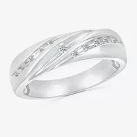 4.25mm Unisex Adult 1/2 CT. T.W. Natural White Diamond 10K White Gold Round Side Stone Wedding Ring Sets