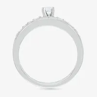 5.00mm Unisex Adult 1 CT. T.W. Natural White Diamond 10K White Gold Round Side Stone Wedding Ring Sets