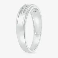 5.00mm Unisex Adult 1 CT. T.W. Natural White Diamond 10K White Gold Round Side Stone Wedding Ring Sets