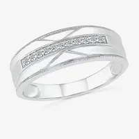 6.00mm Unisex Adult 1/2 CT. T.W. Natural White Diamond 10K White Gold Round Halo Side Stone Ring Sets