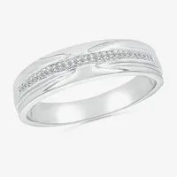 5.50mm Unisex Adult 1/4 CT. T.W. Mined White Diamond 10K White Gold Round Side Stone Wedding Ring Sets