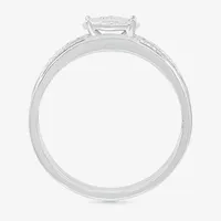 5.50mm Unisex Adult 1/4 CT. T.W. Mined White Diamond 10K White Gold Round Side Stone Wedding Ring Sets