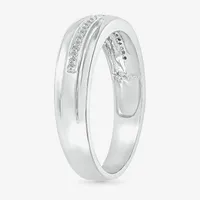 5.50mm Unisex Adult 1/4 CT. T.W. Mined White Diamond 10K White Gold Round Side Stone Wedding Ring Sets