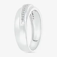 4.90mm Unisex Adult 3/8 CT. T.W. Natural White Diamond 10K White Gold Side Stone Wedding Ring Sets