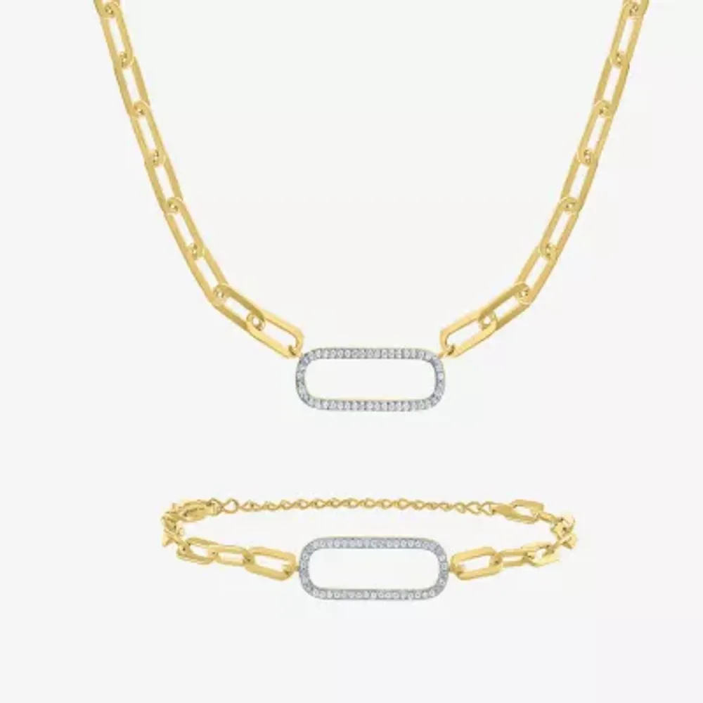 1/4 CT. T.W. Natural White Diamond 14K Gold Over Silver 2-pc. Jewelry Set