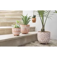 Distant Lands Footed Terra Cotta Stone Planters