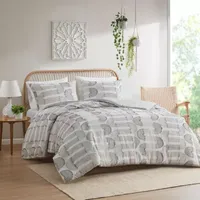 Intelligent Design Nova Geometric Clip Jacquard Duvet Cover Set With Sham