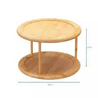 Home Expressions 10" Double Bamboo Rotating Tray