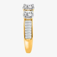 Love Lives Forever (I / I1) Womens 2 CT. T.W. Lab Grown White Diamond 10K Gold Side Stone 3-Stone Engagement Ring