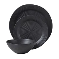 Oneida Ridge Black 12-pc. Stoneware Dinnerware Set