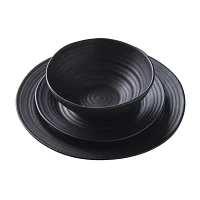 Oneida Ridge Black 12-pc. Stoneware Dinnerware Set