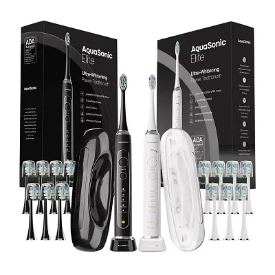 Aquasonic Elite Duo Toothbrush Black and White