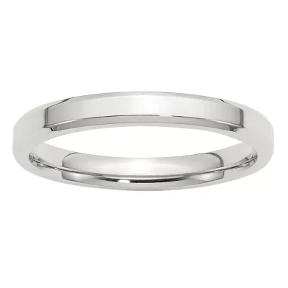 Mens 3MM Sterling Silver Wedding Band