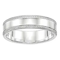 6MM Sterling Silver Wedding Band