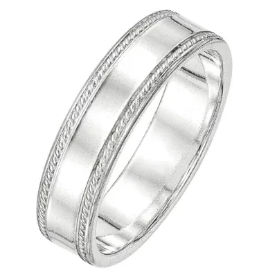 6MM Sterling Silver Wedding Band