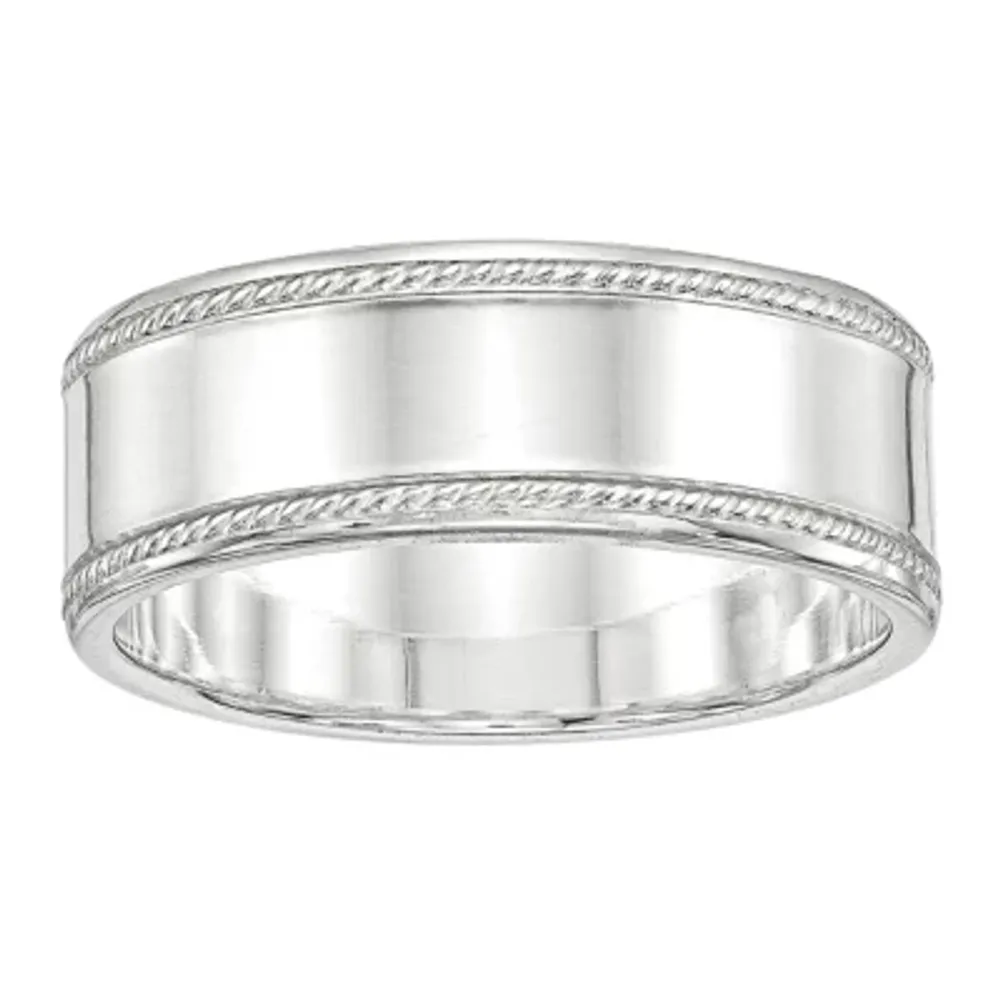 8MM Sterling Silver Wedding Band