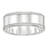 8MM Sterling Silver Wedding Band