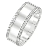 8MM Sterling Silver Wedding Band