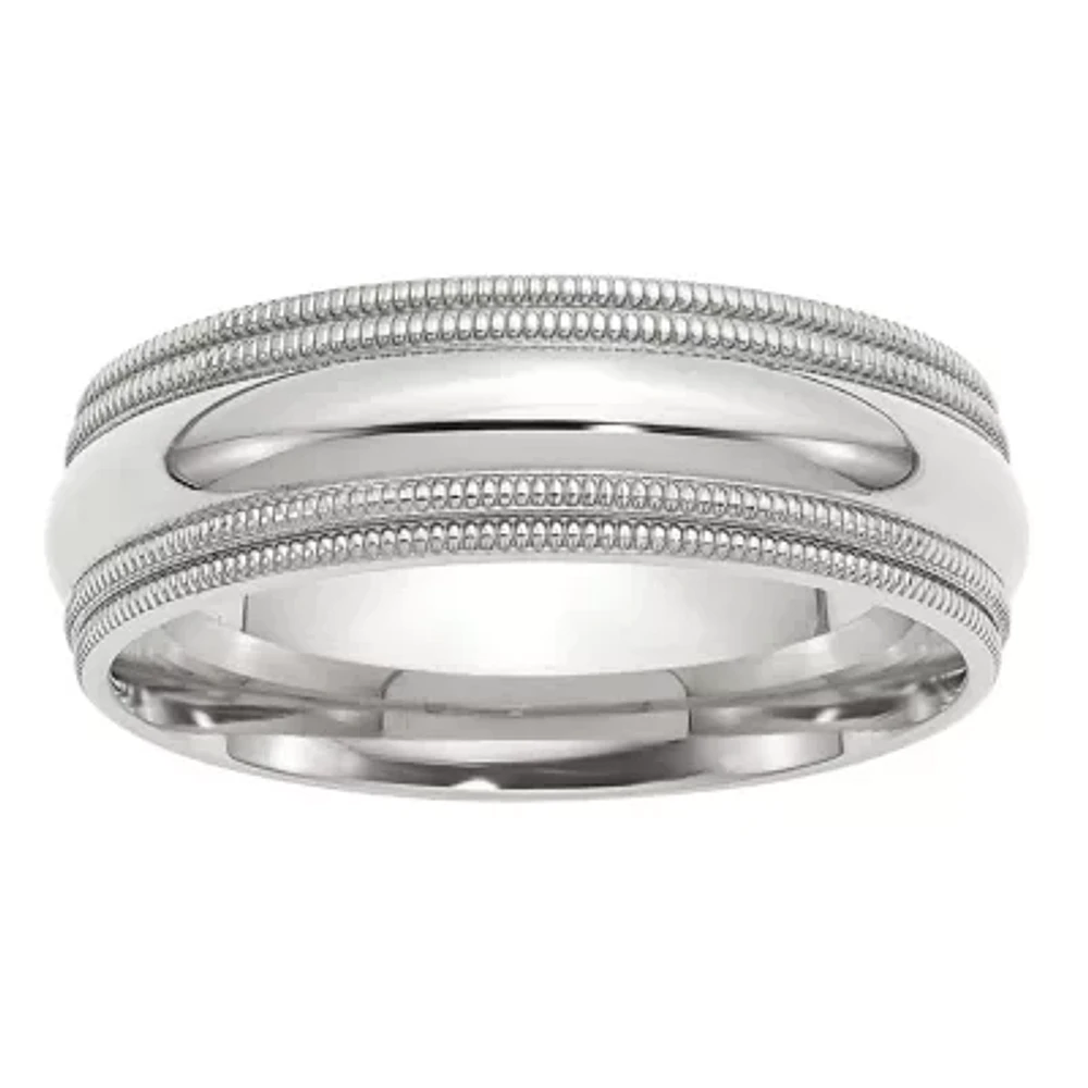 Womens 7MM Sterling Silver Wedding Band