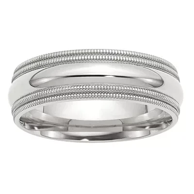 Womens 7MM Sterling Silver Wedding Band