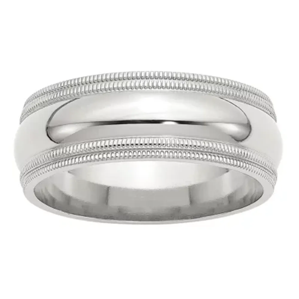 8MM Sterling Silver Wedding Band