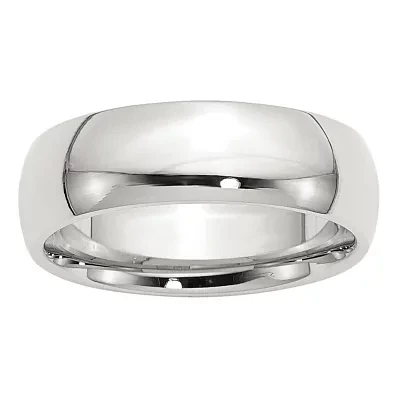 Mens 7MM Sterling Silver Wedding Band