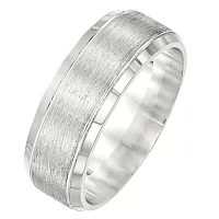 8MM Sterling Silver Wedding Band