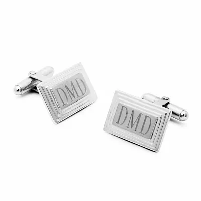 Engravable Stair Rectangular Cufflinks