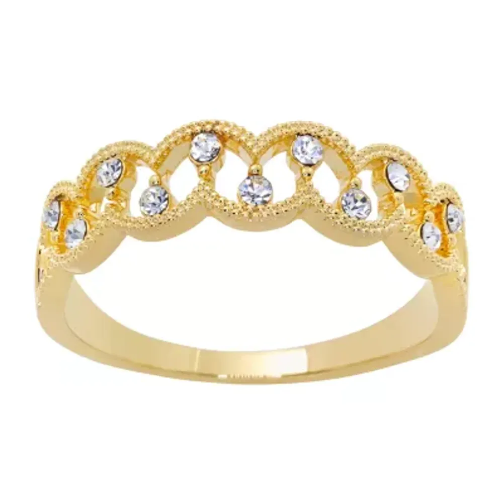 Sparkle Allure 2.5MM Cubic Zirconia 14K Gold Over Brass Band