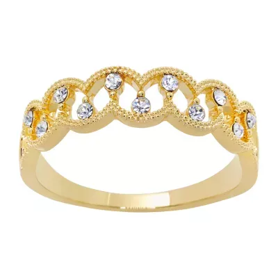 Sparkle Allure 2.5MM Cubic Zirconia 14K Gold Over Brass Band