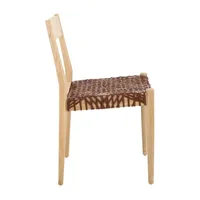 Pranit Dining Chair with Woven Leather Seat - Set of 2