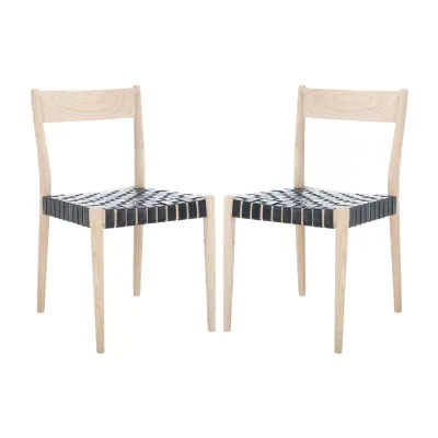 Eluned Dining Chair with Basket Woven Seat - Set of 2
