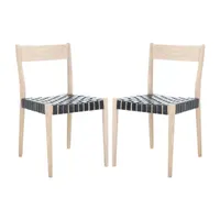 Eluned Dining Chair with Basket Woven Seat - Set of 2