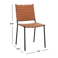 Wesson Leather Basket Woven Dining Chair - Set of 2