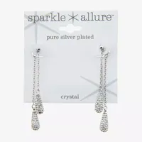 Sparkle Allure Crystal Pure Silver Over Brass Pear Drop Earrings